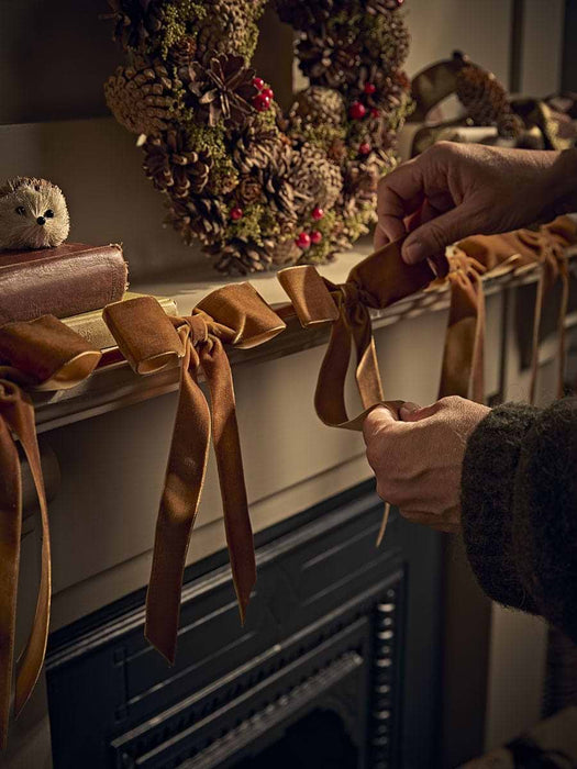 Velvet Bow Garland - Toffee 2m