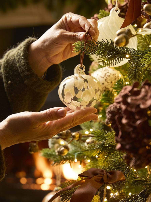 Six Swirly Dot Glass Baubles
