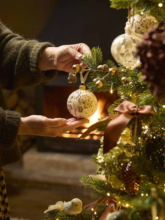 Six Dandelion Glass Baubles