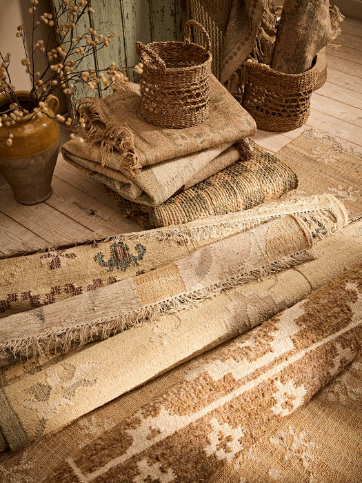 Chequered Jute Rug - Green
