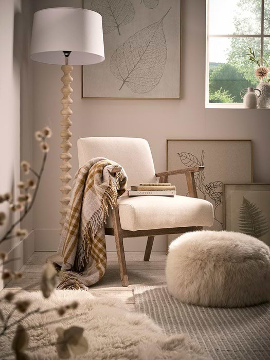 Sumptuous Sheepskin Perch Footstool - Natural