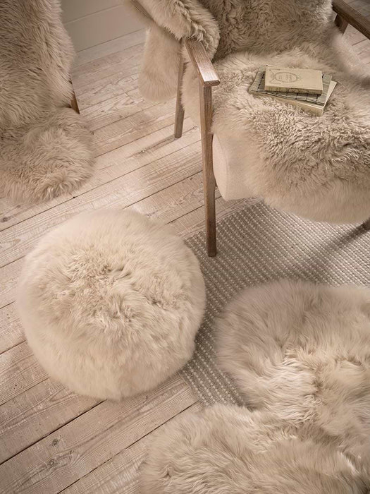 Sumptuous Sheepskin Perch Footstool - Natural