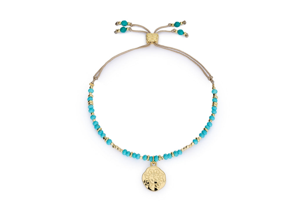 Azalea Gold & Turquoise Howlite Om Charm Bracelet
