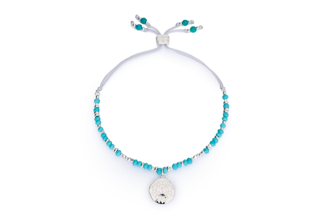 Azalea Silver & Turquoise Howlite Om Charm Bracelet