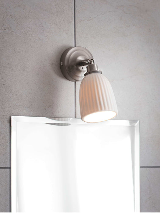 Fluted Ceramic Bathroom Light