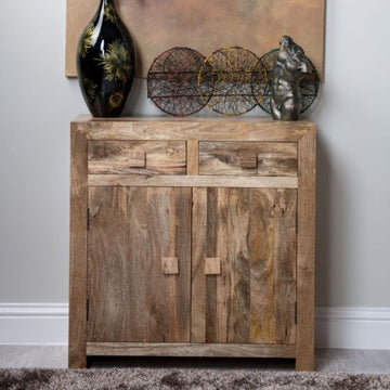 Light Acre & Artisan Premium Mango Wood 85cm Shoe Cupboard