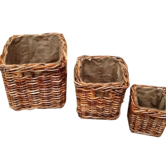 Acre & Artisan Square Rattan Log Baskets