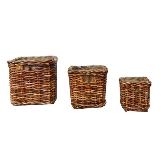 Acre & Artisan Square Rattan Log Baskets