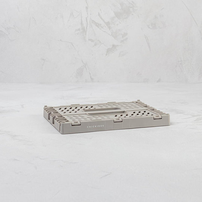 Grey Tiny Folding Storage Crate