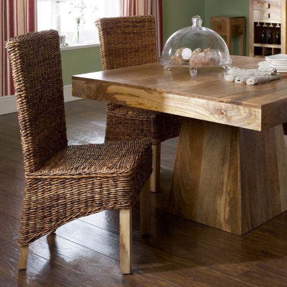 Acre & Artisan Light Rattan Rollback Dining Chair