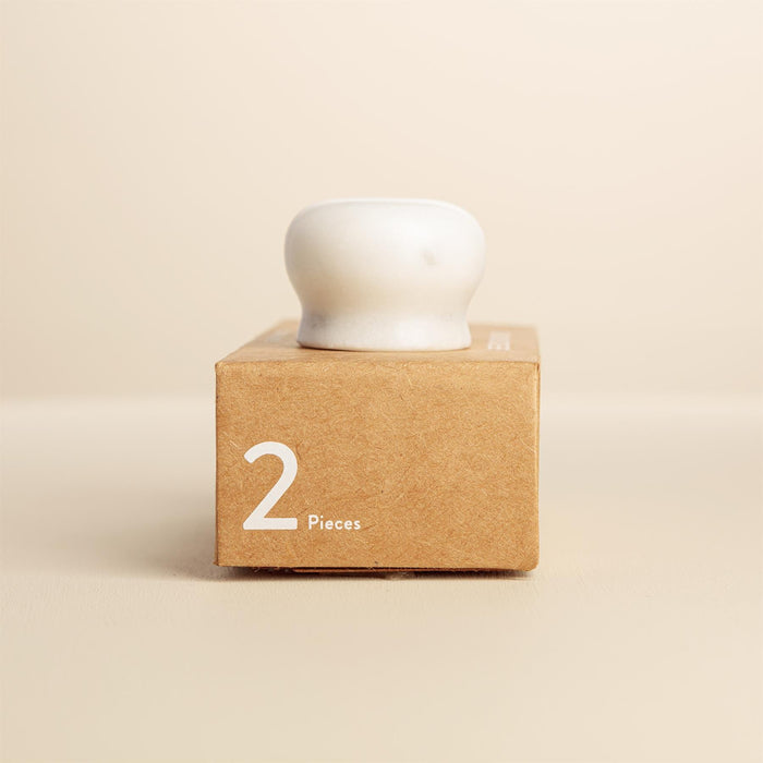 Nidhi White Stone Oval Drawer Knobs