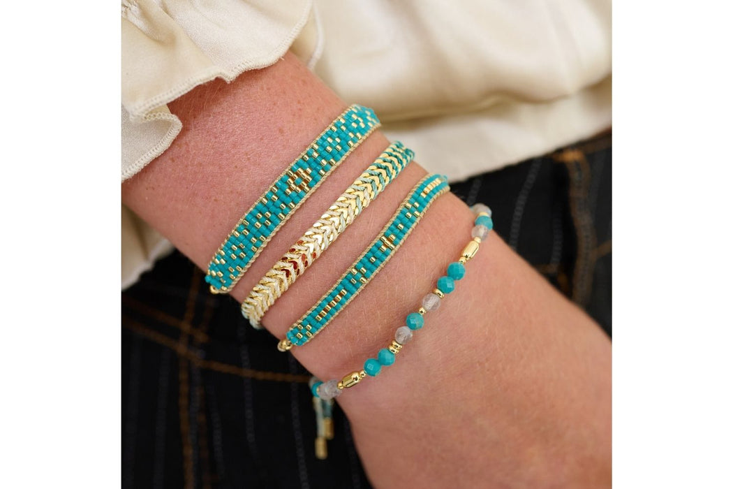 Baros Turquoise & Gold Stacking Bracelet