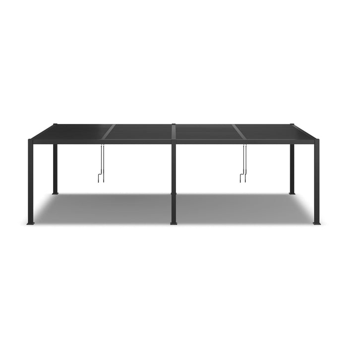 Como 78mx4m Aluminium Metal Outdoor Garden Pergola - Grey
