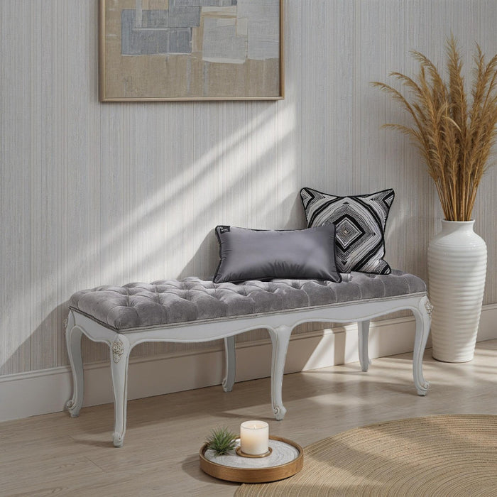 Beaulieu Buttoned French Bed End Stool
