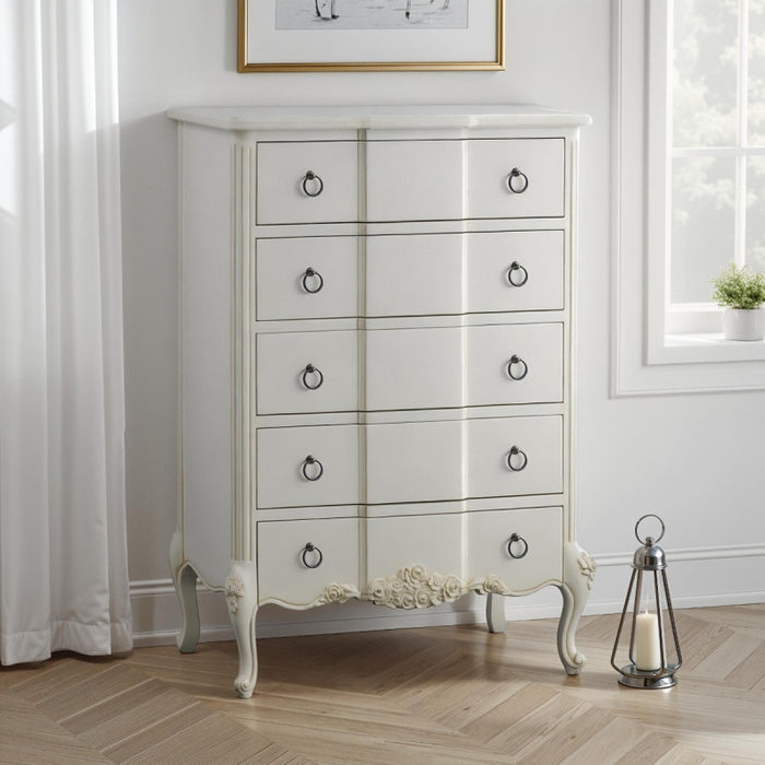Beaulieu Carved French 5 Drawer Chest