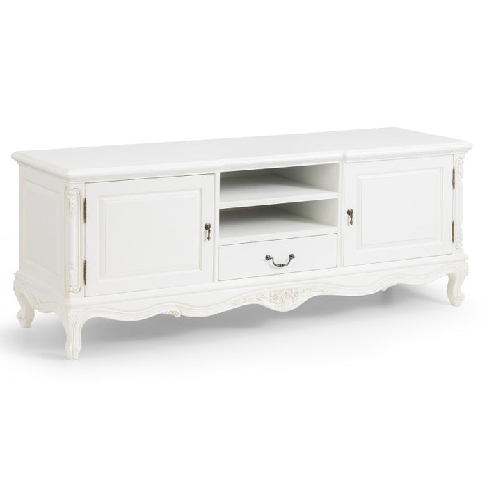 Beaulieu Antique White Painted French TV Cabinet