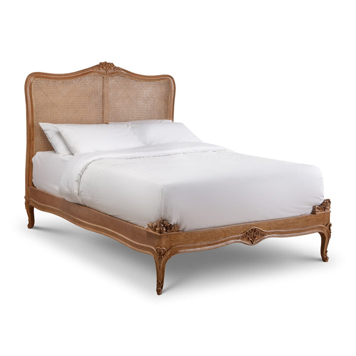 Villeneuve Oak French Style Rattan Bed