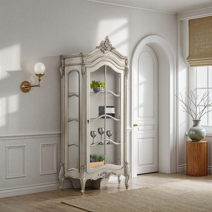 Beaulieu Silver French Glazed Display Cabinet