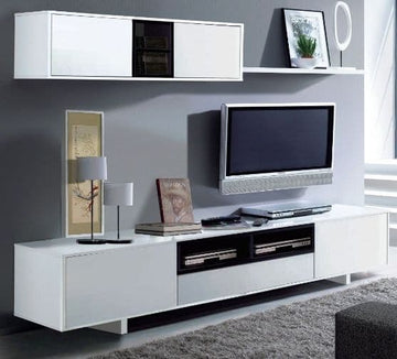 Amos Mann White Gloss TV Complete Wall Cabinet
