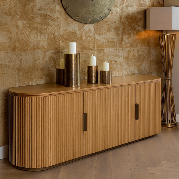 Belfort Natural Oak 4 Door TV Cabinet