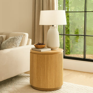 Belfort Natural Oak Side Table