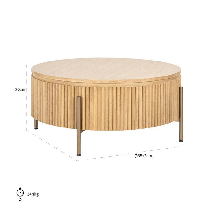 Belfort Natural Oak Round Coffee Table