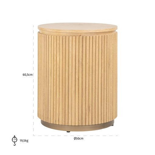 Belfort Natural Oak Side Table