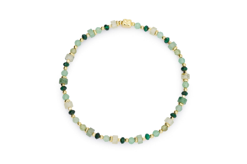 Beryl PVD Gold & Peridot Bead Bracelet