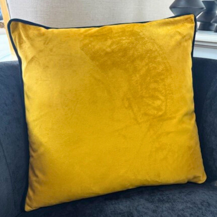 Bexley Mustard Piped Cushion