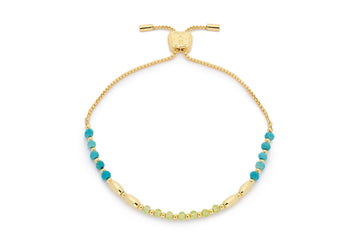Bisbee Peridot & Turquoise Gold Bracelet