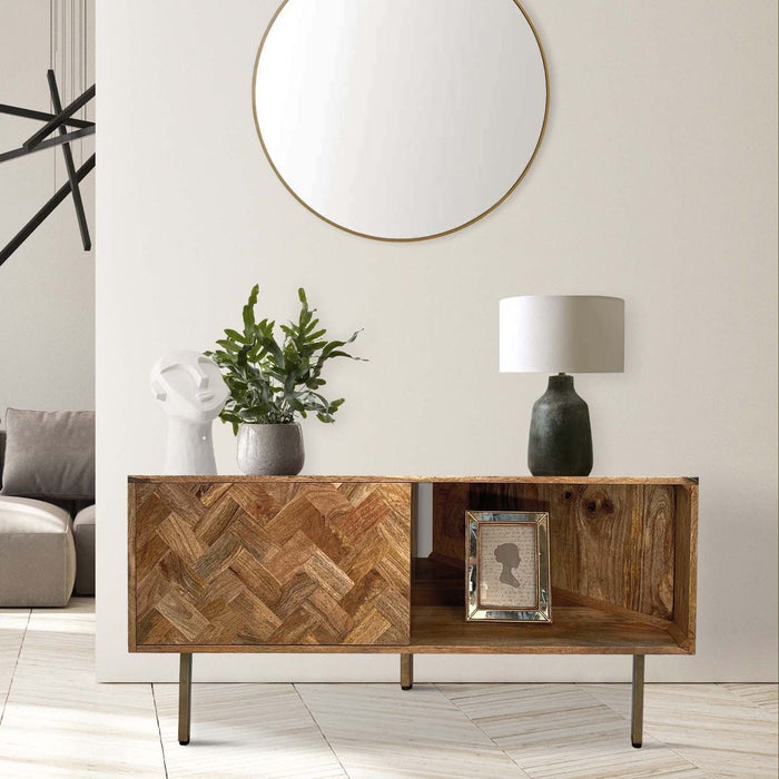 Block Light Mango 110cm Corner TV Unit - In Stock