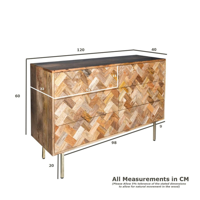 Block Mango 120cm Chest of Drawers - In Stock last one available