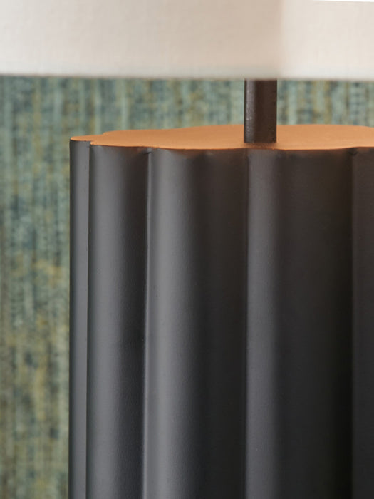 Dion Black Metal Scalloped Table Lamp Base