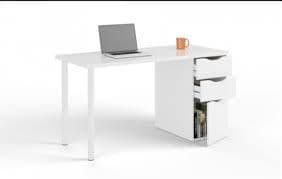 Amos Mann Artic White Desk With 3 Drawers