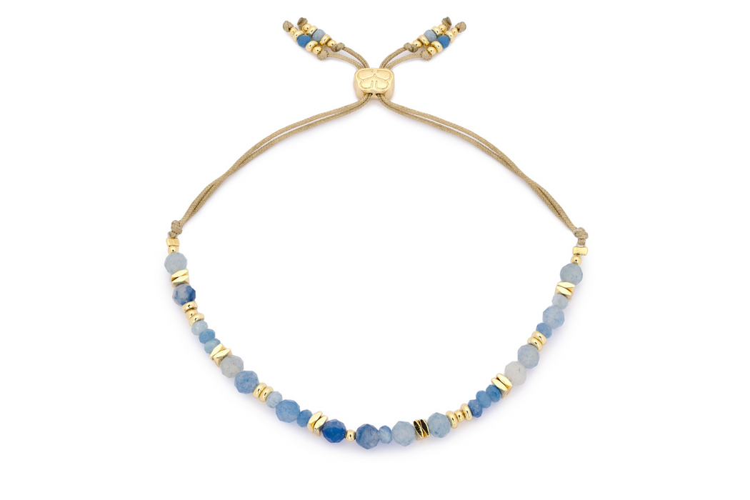 Bliss Blue Aventurine Gold Bracelet