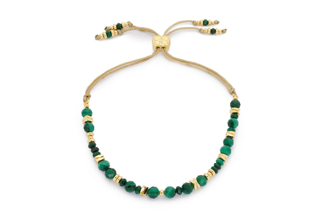 Bliss Gold & Malachite Gemstone Bead Bracelet SS