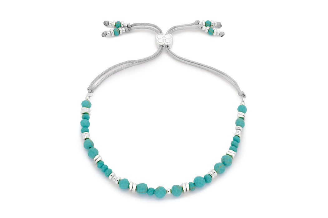 Bliss Silver Turquoise Howlite Bead Slider Bracelet