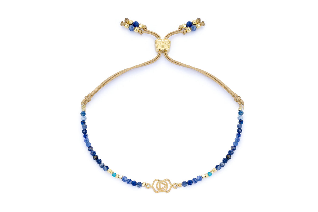 Blue Aventurine, Apatite & Gold Third Eye Chakra Bracelet