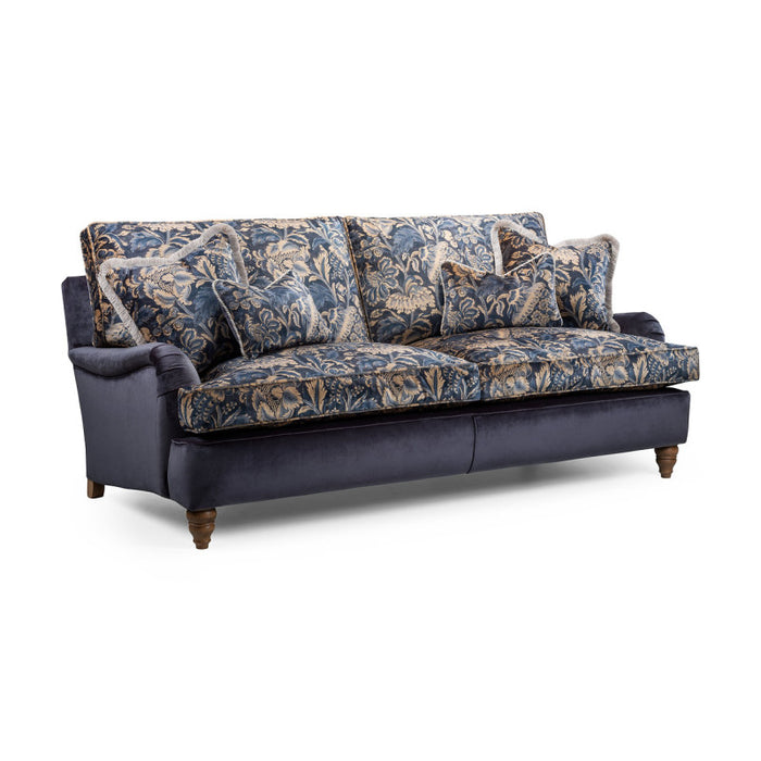 Hampshire Blue Velvet 3 Seat Sofa