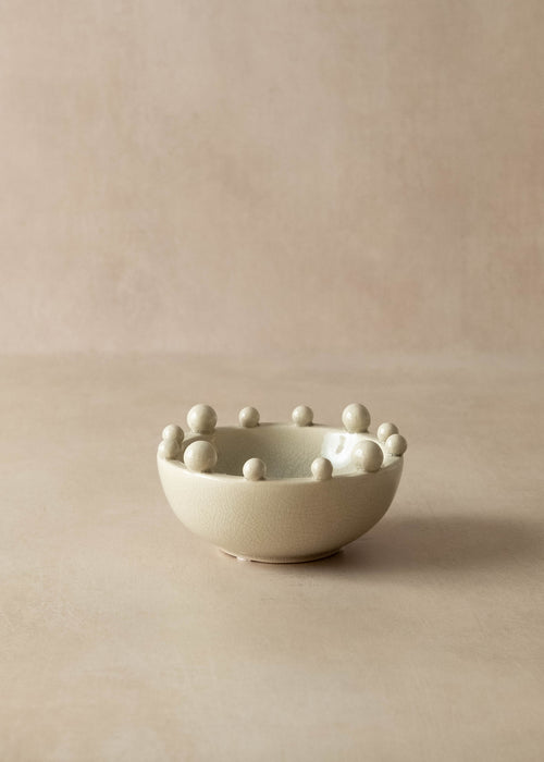Cream Bobble Bowl