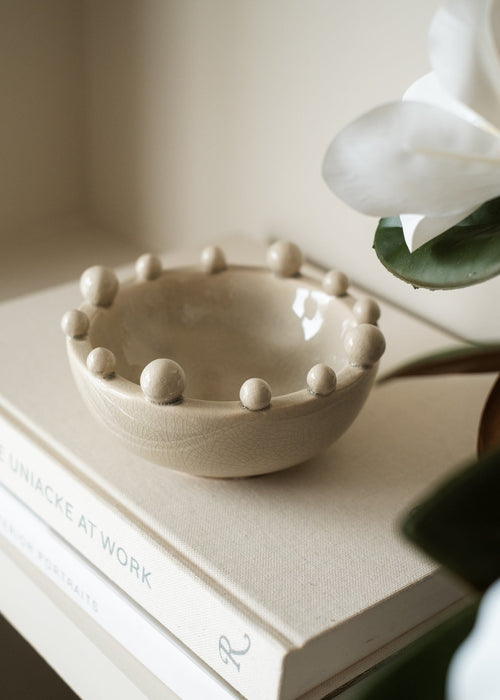 Cream Bobble Bowl