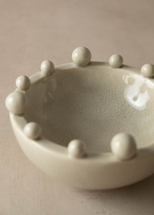 Cream Bobble Bowl