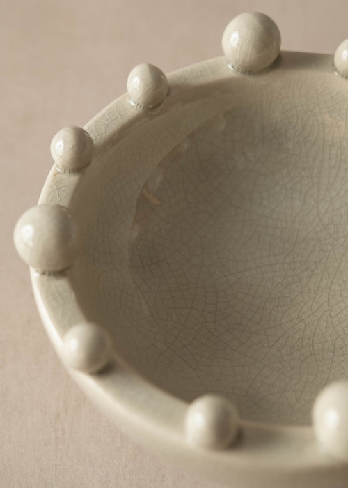 Cream Bobble Bowl