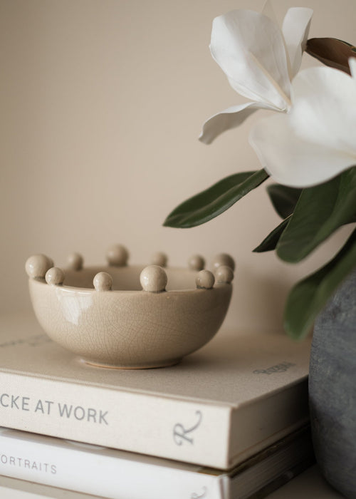 Cream Bobble Bowl