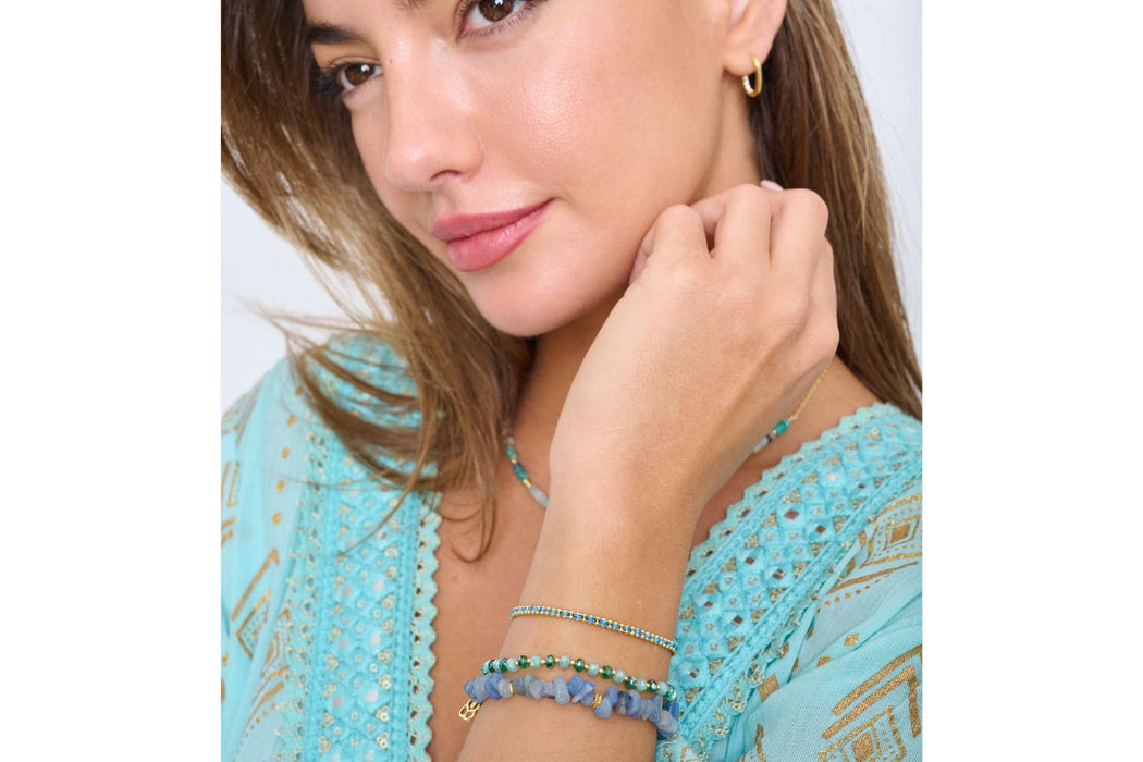 Sana Gold & Blue Aventurine Crystal Bracelet