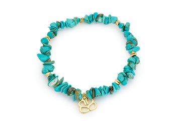 Sana Turquoise Howlite Gold Bracelet