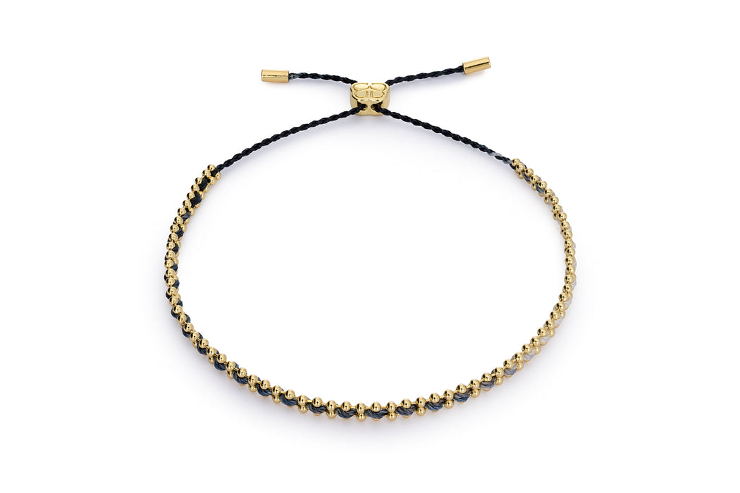 Braid Charcoal & Gold Woven Bracelet
