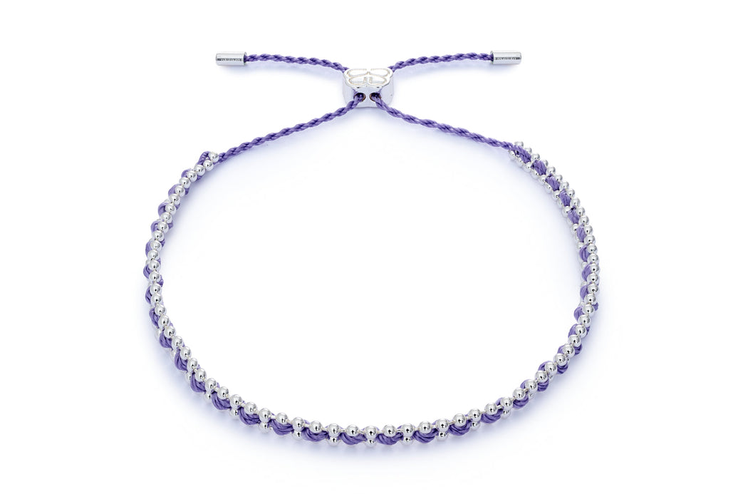 Braid Lilac & Silver Woven Friendship Bracelet