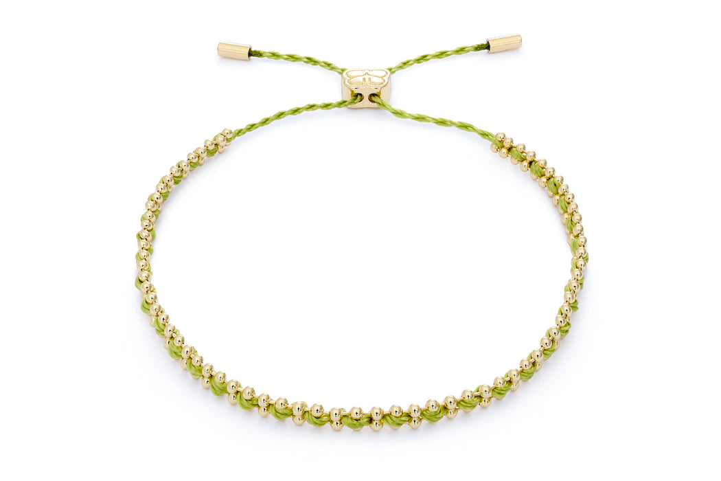 Braid Lime Green & Gold Woven Friendship Bracelet