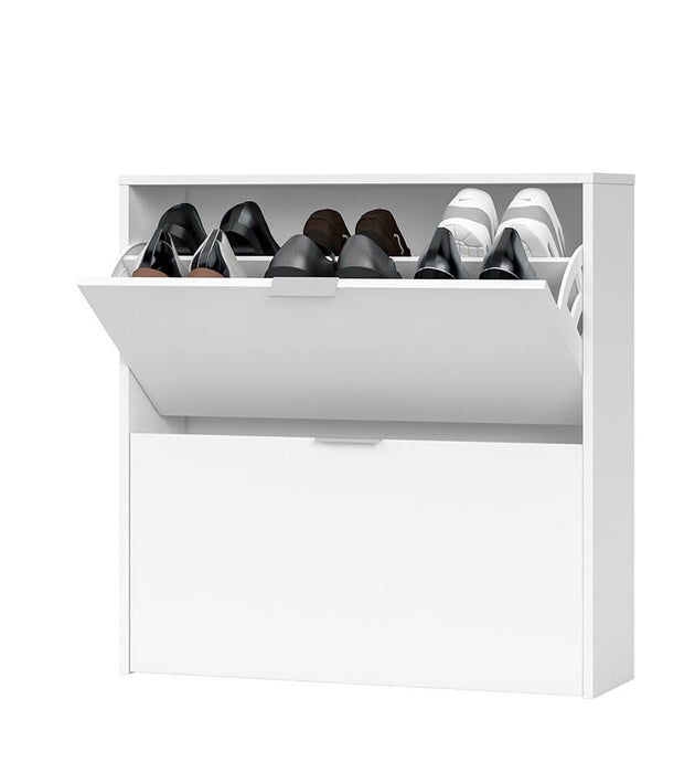 Brilo Matt White 2 Drawer Shoe Cabinet